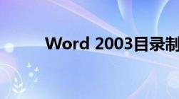 Word 2003目录制作与编辑指南