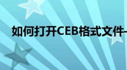 如何打开CEB格式文件——详细步骤指南