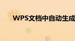 WPS文档中自动生成目录的步骤指南