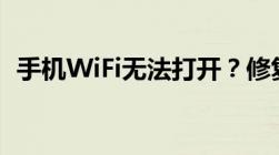 手机WiFi无法打开？修复教程来帮你解决！