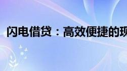 闪电借贷：高效便捷的现代金融服务新选择