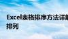 Excel表格排序方法详解：轻松实现数据有序排列