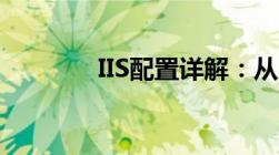 IIS配置详解：从入门到精通